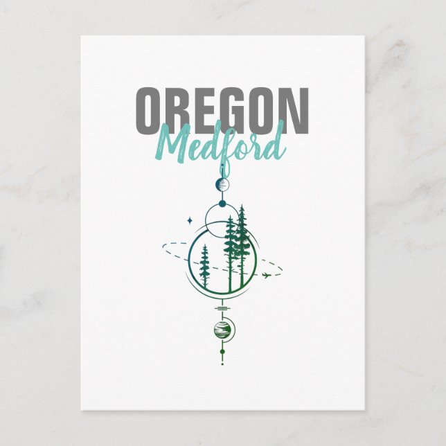 Medford Oregon Geometric Trees Postcard (Front)