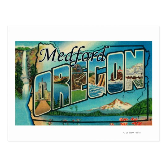 Medford, Oregon - Large Letter Scenes Postcard