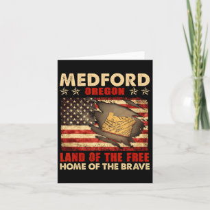 Medford Oregon Usa Flag 4th Of July Card