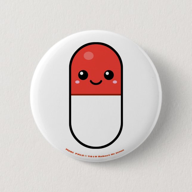 Medi Pals Pill 2 Inch Round Button (Front)