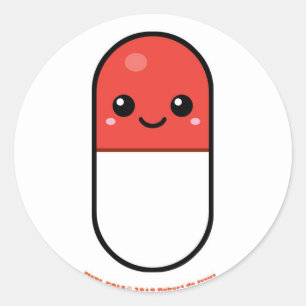 Medi Pals Pill Classic Round Sticker