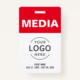 Media All Access Pass Your Own Logo Event ID Badge