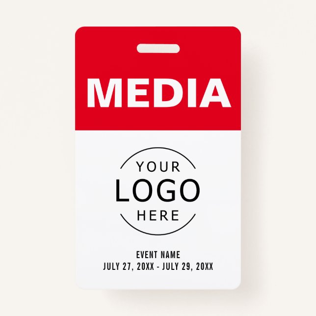 Media All Access Pass Your Own Logo Event ID Badge (Front)