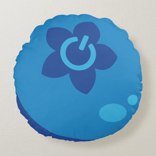 Media Berry Round Throw Pillow (Front)