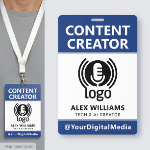 Media ID Pass Logo Content Creator Navy Security Badge