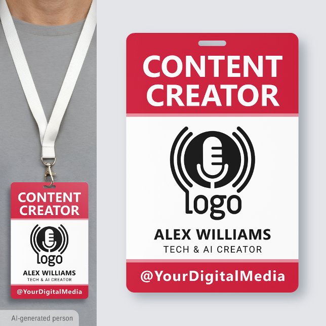 Media ID Pass Logo Content Creator Red Security Badge (Creator Uploaded)