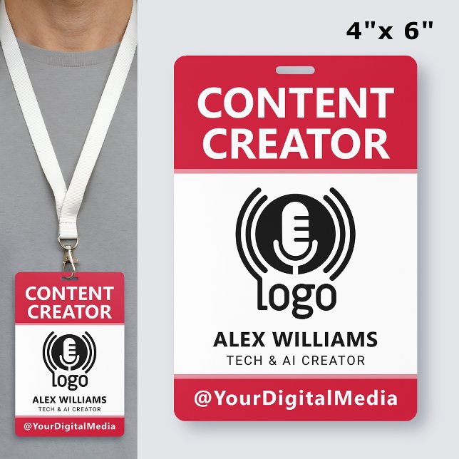 Media ID Pass Logo Content Creator Red Security Badge (Creator Uploaded)
