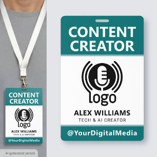 Media ID Pass Logo Content Creator Teal Security Badge