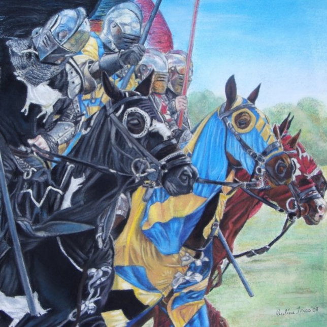 mediaeval knights jousting on horses historic art jigsaw puzzle (Creator Uploaded)