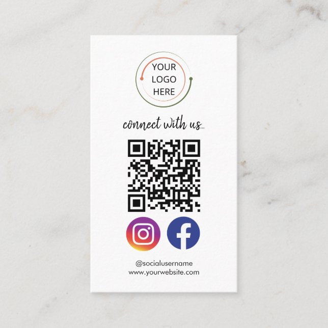 Médias sociaux modernes QR Code Carte de visite |  (Devant)