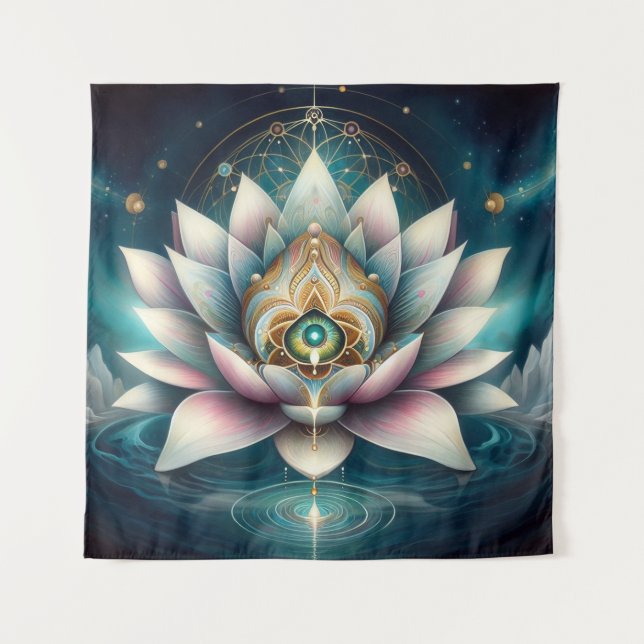 Mediatation Lotus Tapestry (Front)