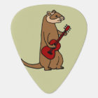 Furet drôle jouant la guitare rouge