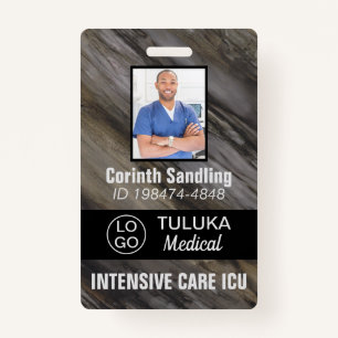 Medica Photo ID Grey Brown Black Inks Badge
