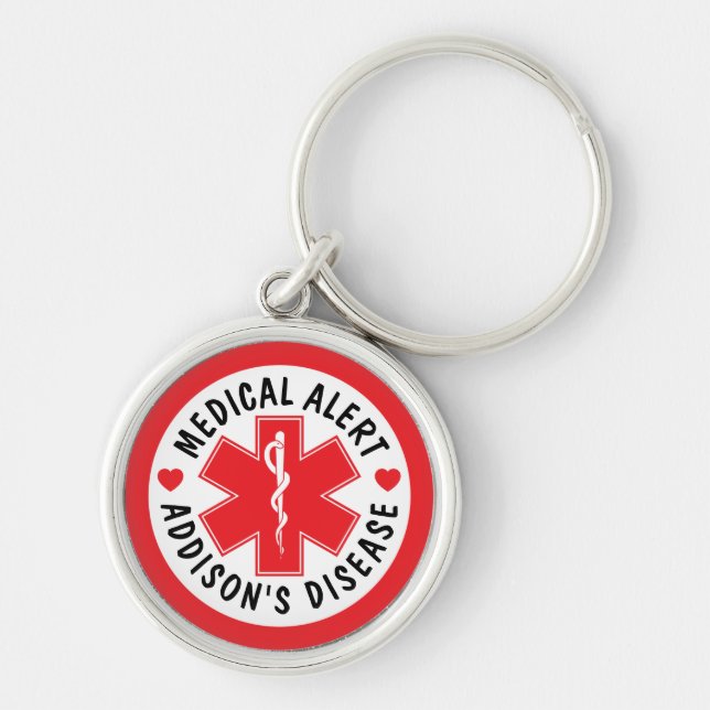 Medical Alert Addison's Disease  - Custom Keychain (Front)