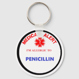 Medical Alert Drug allergy penicillin Keychain