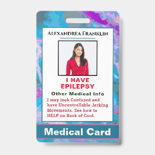 Medical Alert Emergency Contact Custom Card  Badge