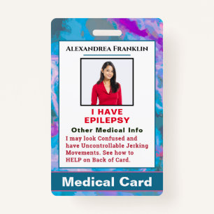Medical Alert Emergency Contact Custom Card  Badge