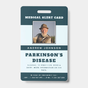 Medical Alert Emergency Info & ID Photo Adult Name Badge