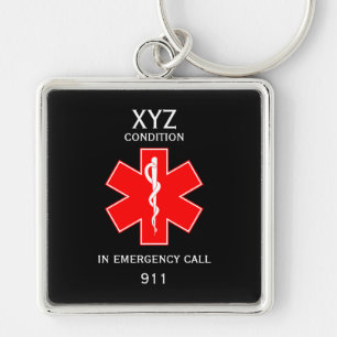 Medical Alert ID Medical Milk Allergy Keychain