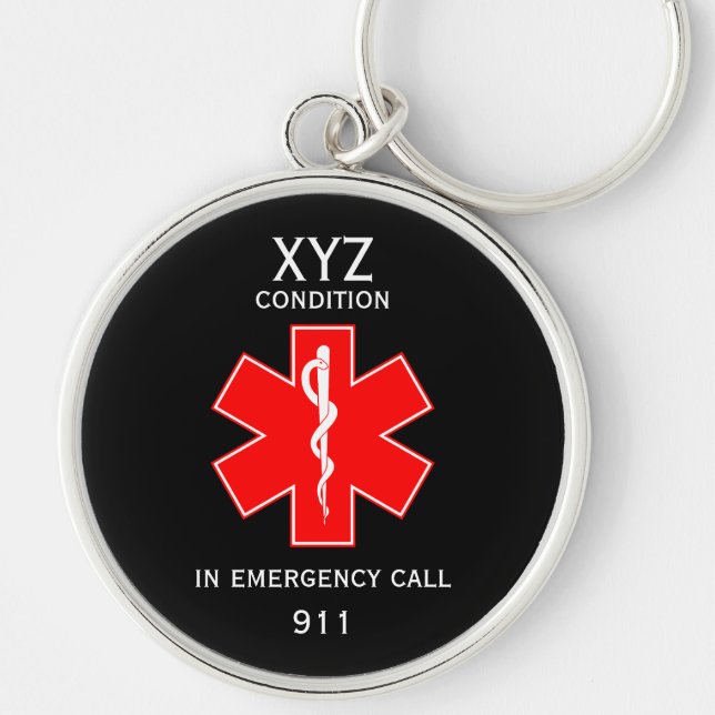 Medical Alert ID Medical Milk Allergy Keychain (Front)