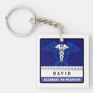 Medical Alert Keychain Blue - Customize