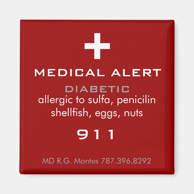 Medical Alert Magnet (Front)
