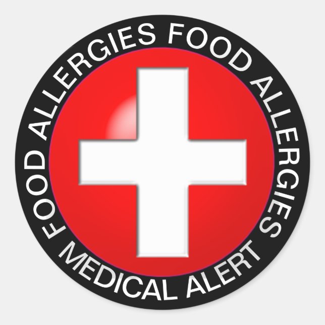 Medical Alert - Red Classic Round Sticker (Front)