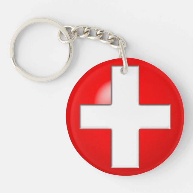 Medical Alert - Red Keychain (Front)