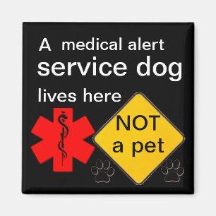 Medical alert service dog lives here magnet