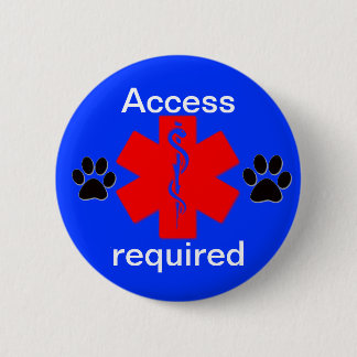 medical alert symbol service dog access required 2 inch round button