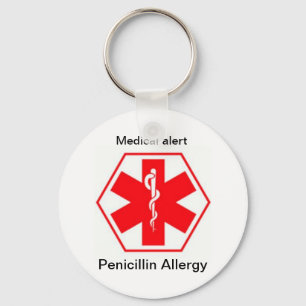 Medical allergy alert keychains (customizable)
