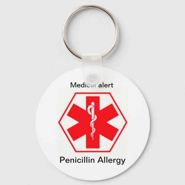 Medical allergy alert keychains (customizable) (Front)
