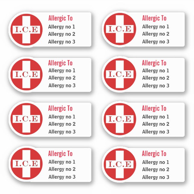 Medical allergy allergies warning DIY caduceus (Front)
