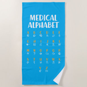 Medical Alphabet Beach Towel