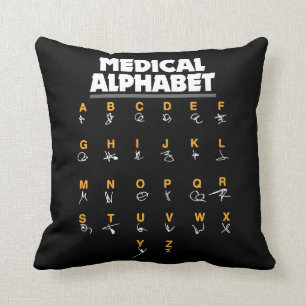 Medical Alphabet For Doctors Nurses Chemists Throw Pillow