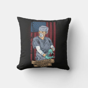 Medical American Heroes Throw Pillow
