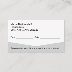 Medical Appointment Business Card Combination