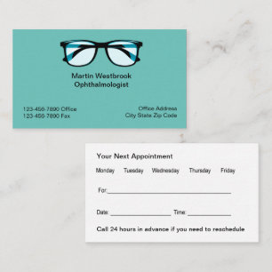 Medical Appointment Business Cards Double Side 