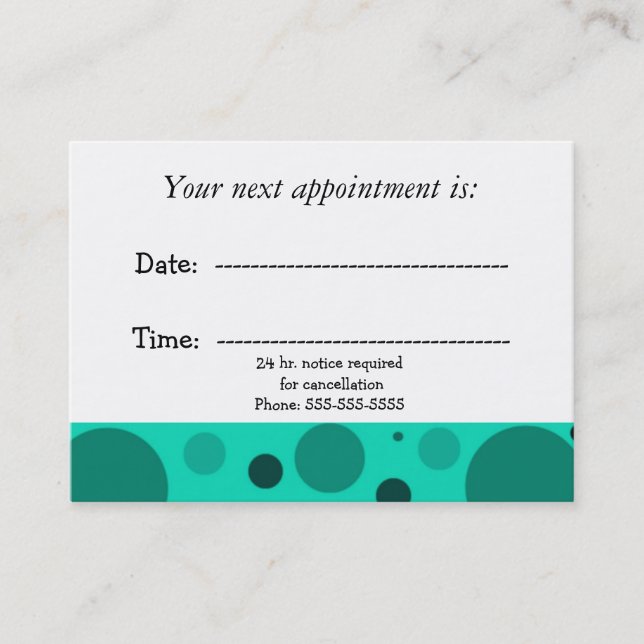 Medical Appointment Card (Front)