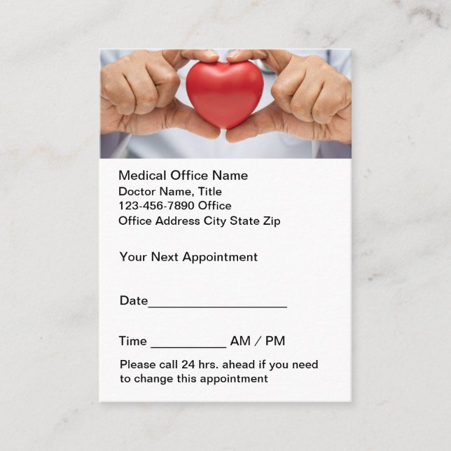 Medical Appointment Reminder Business Card (Front)