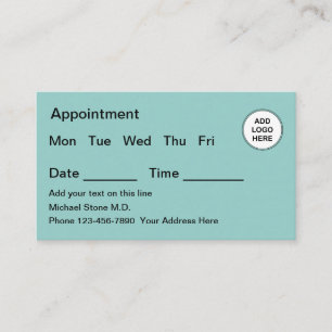 Medical Appointment Reminder Business Card