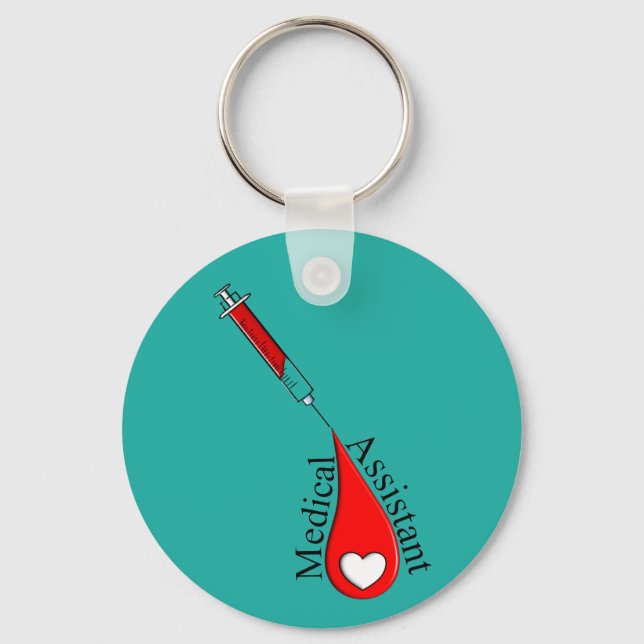 Medical Assistant Blood Drop Art Keychain (Front)