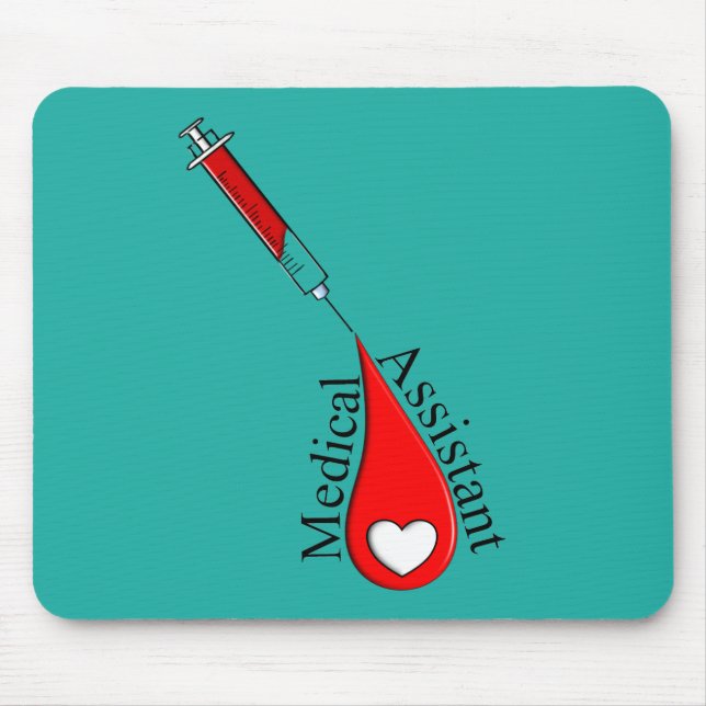 Medical Assistant Blood Drop Art Mouse Pad (Front)