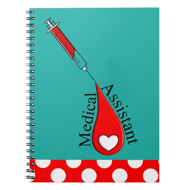Medical Assistant Blood Drop Art Notebook (Front)