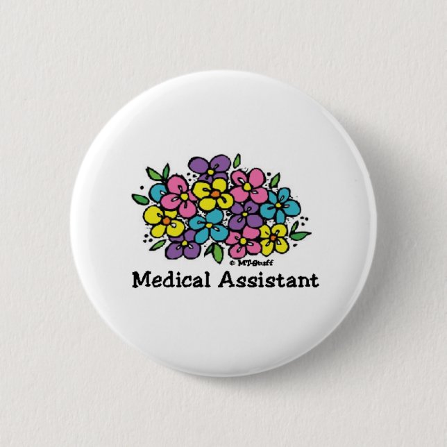 Medical Assistant Blooms 2 Inch Round Button (Front)