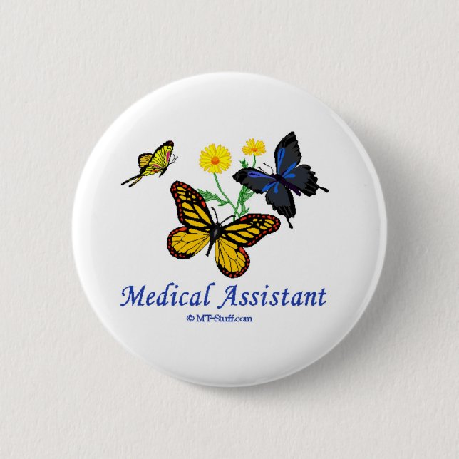 Medical Assistant Butterfly 2 Inch Round Button (Front)