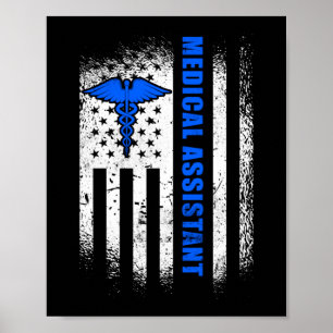 Medical Assistant CMA Patriotic American Flag Poster