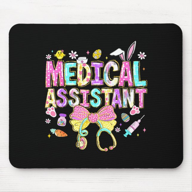 Medical assistant easter day cute coquette mouse pad (Front)