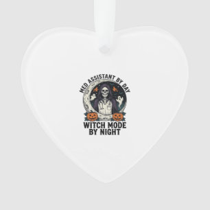 Medical Assistant Halloween Witch Vintage Engravin Ornament