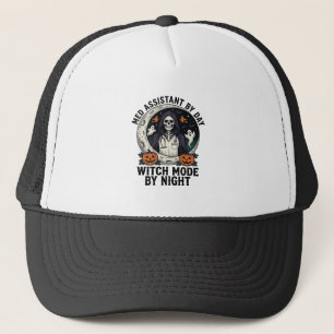Medical Assistant Halloween Witch Vintage Engravin Trucker Hat